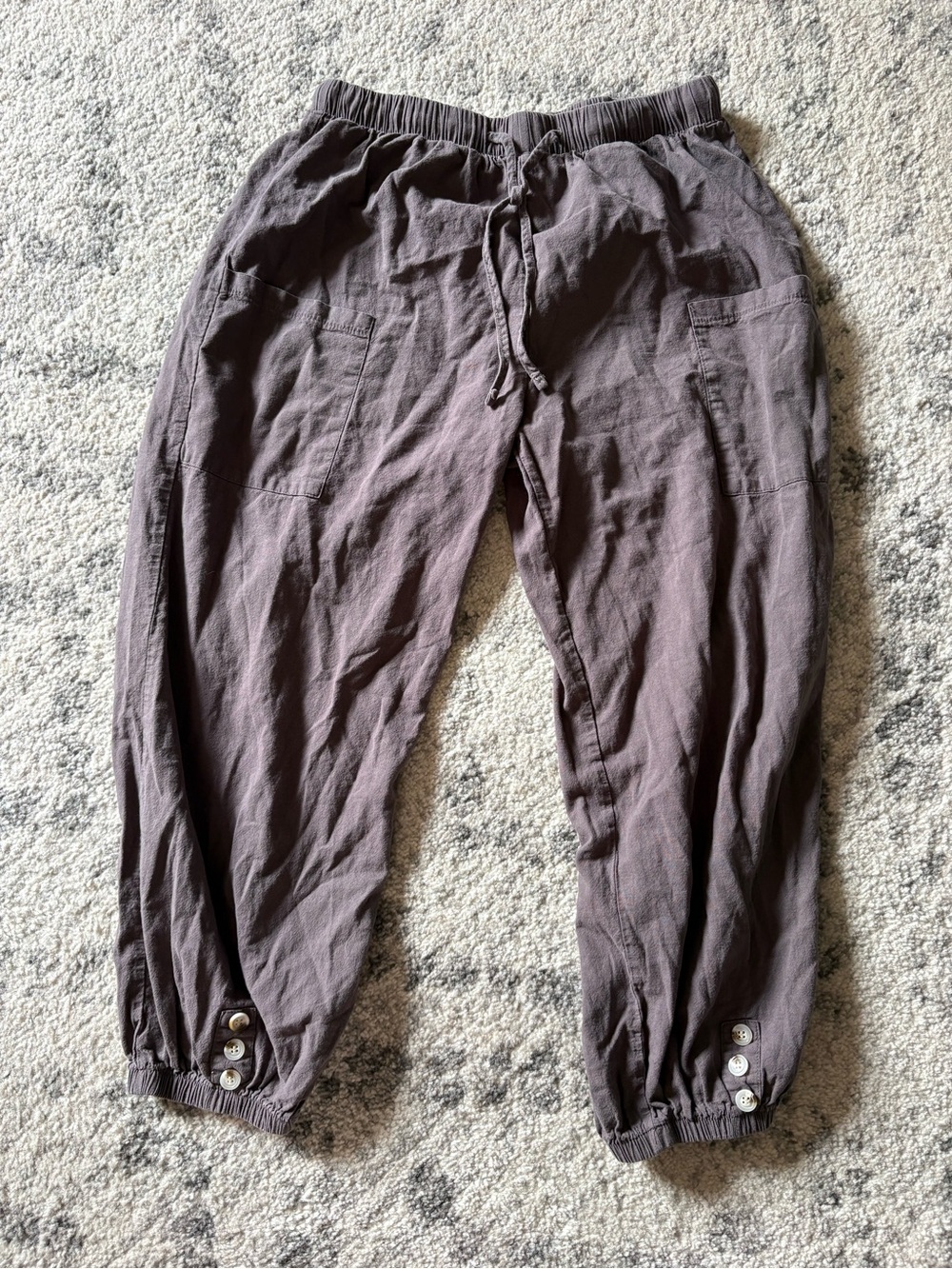 Women's Drawstring Joggers in Dark Gray-Brown FP Dupe